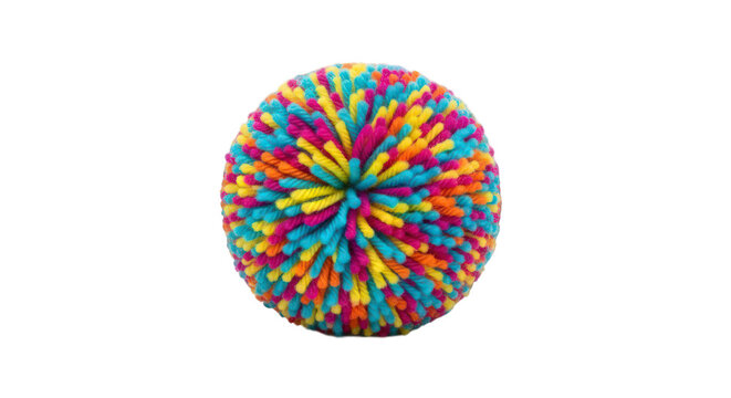 Colorful Koosh ball toy isolated on transparent background