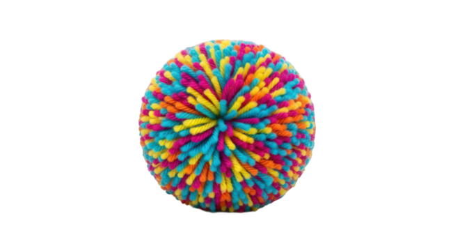 Colorful Koosh ball toy isolated on transparent background