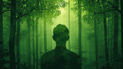 Awakening nature a meditative journey through lush forests capturing serenity and self-reflection in the greenery