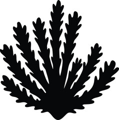 Fototapeta premium Sea corals and seaweed silhouette illustration
