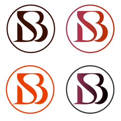 BS Monogram Logos ? Overlapping Letter Emblems in Gradient Color Variants.ai