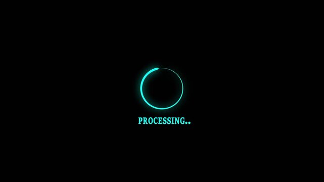 Abstract Circle loading processing bar icon animation on background concept with alpha channel .