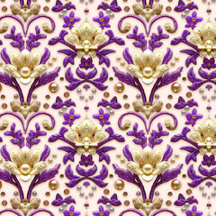 3D Flower Seamless allover digital design pattern