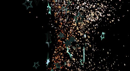 Obraz premium Dynamic abstract background featuring shimmering stars and a gradient effect against a dark backdrop. Perfect for modern des