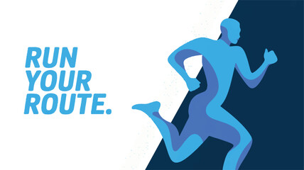 Run Your Route Dynamic Illustration of a Runner in Minimalist Style for Sport and Fitness