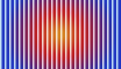 Abstract Vertical Ribbed Glass Effect Background with Blue, Red, and Orange Gradient