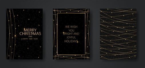 Merry Christmas and Happy New Year. Vector illustration templates for holiday greeting card, background, website and social media banner, marketing material.