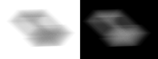 shifting grain-filled shadow form glides through dark space, creating a muted drifting shape with