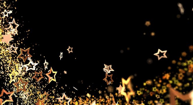 Abstract background featuring golden star particles. Perfect for celebrations, holidays, special events, and design template