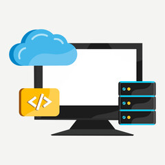 cloud computing concept with cloud computing