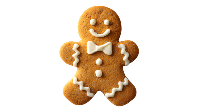 Gingerbread man cookie isolated on white background