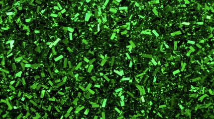 Abstract green glitter, top view. Metallic shiny texture for Christmas gift wrapping.