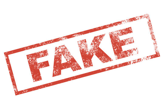 Fake stamp sign, vintage fake news seal sign illustration in PNG isolated on transparent background