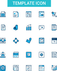 Template Icon Set layout, diagram, form, wireframe, table, grid, layers. Solid vector icons for design and document
