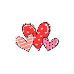 red heart with hearts