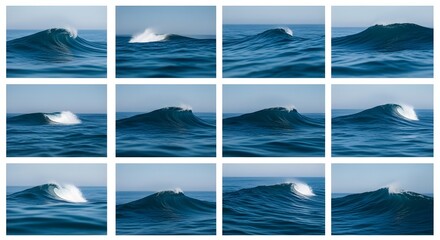 Whale tail flukes emerging from blue ocean waves