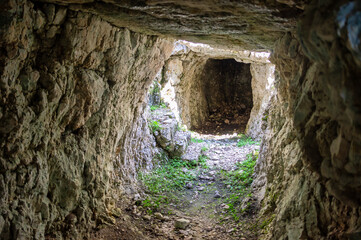 Rocky Mountain Tunnel Entrance with Natural Light