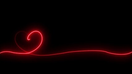 Vibrant luminous neon animation featuring a glowing hand heart icon and a broken heart symbol pulsing like a heartbeat on a black background. - Powered by Adobe