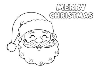 Delightful Santa Claus Face Outline for Festive Holiday Coloring Pages Activity and Education
