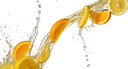 Citrus Splash isolated on transparent background