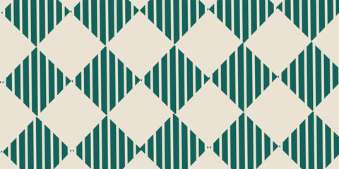 Seamless vector pattern with dark green gingham plaid texture, vintage country textile design, classic woven check background, decorative geometric retro style, rustic picnic or wrapping theme