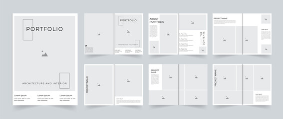 Minimal Architecture & Interior Portfolio Layout Template &ndash; Clean Modern Brochure Design