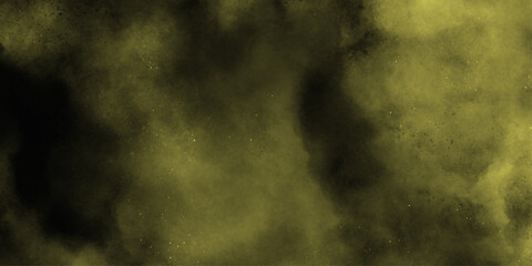 Powder dust smoke on color background beige with grunge texture . Yellow Fog or smoke color isolated background for effect . Watercolor paper textured aquarelle canvas for modern creative design. 