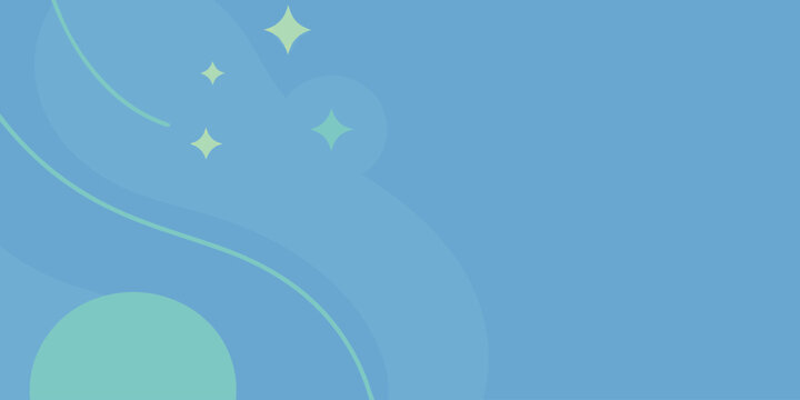 Abstract flowing organic shapes and subtle sparkling stars on a calming blue background