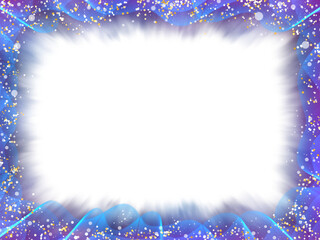 A luminous blue radiance frame inspired by a mystical purple-galaxy aesthetic, adorned with sparkling glitter and delicate star particles that create an enchanting, magical elegance.