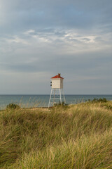 Afternoon light on the fog horn tower at Big Sable point lighthouse.  The lighthouse is located on the eastern shore of Lake Michigan, near Ludington, Michigan, USA.