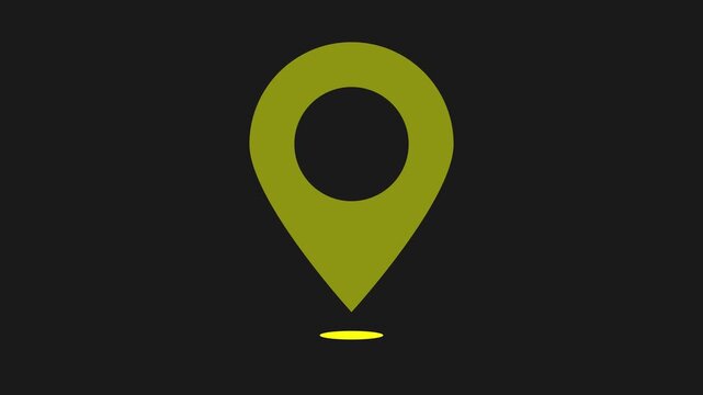 Animated pin map marker. Modern location indicator icon for navigation, travel, GPS, route planning, and global positioning design. Clean flat style animation.