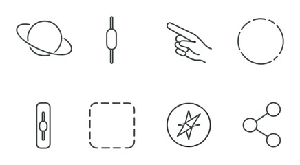 Abstract black and white interface icons design elements set