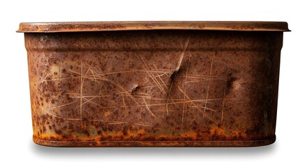 古びた金属製の箱は錆び付き、静かに物語る。温かみのある色調と質感のディテール