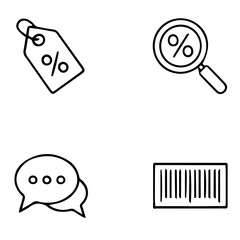 Premium E-commerce and Shopping Line Icons Set - Modern Outline Vectors for Online Stores, Mobile Apps & Web Design