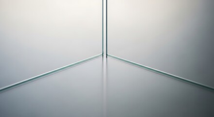 鏡面反射で広がる空間 鋭く光る線が生み出す抽象的なミニマリズムの世界