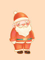 Cartoon Santa Claus Flat Illustration - Christmas Festive Design Material