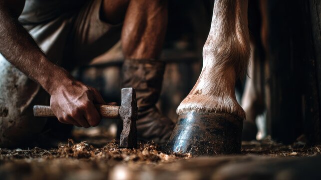 Hoof care in a stable - Powered by Adobe