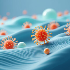 Abstract Virus on Textured Membrane