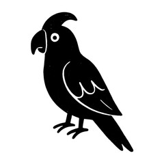 Obraz premium PNG Minimalist black parrot silhouette