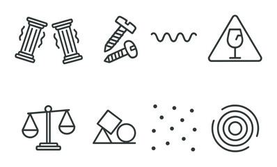 Abstract design with geometric shapes and symbols on dark background