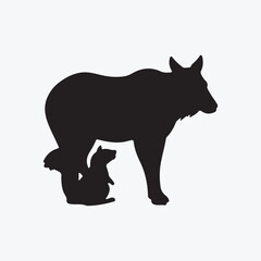 silhouette animal vector design template 