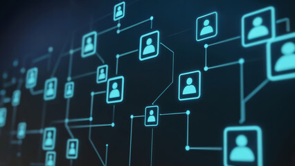 Fototapeta premium Dynamic network of interconnected people icons visualizing global connections and community building