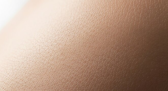 Extreme close-up macro shot of healthy human skin texture, showcasing the detailed pattern of the epidermis for dermatology, skincare, and beauty concepts with soft, natural lighting