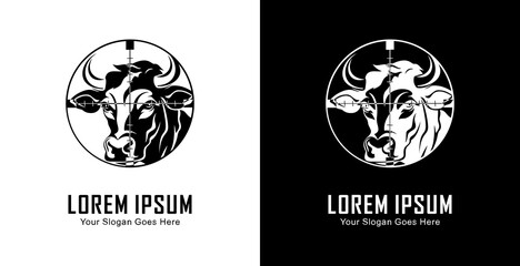 The logo design is in the shape of a cow's head which is in the shot