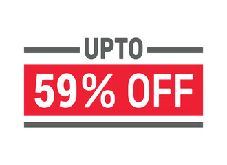 Up to 59% Off sale offer text design icon vector illustration