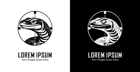 The logo design is in the shape of a Komodo head which is in the shot