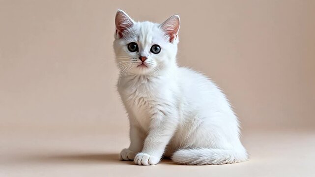 White kitten with blue eyes