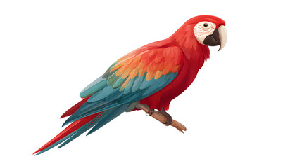 Colorful parrot illustration exhibits detailed feather texture, perfect for wildlife posters or tropical avian branding.