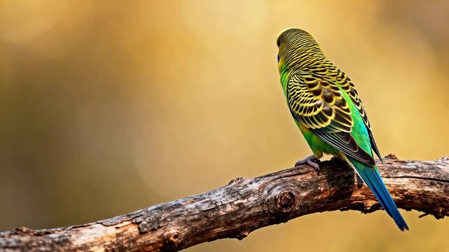 Colorful parrot perched on branch