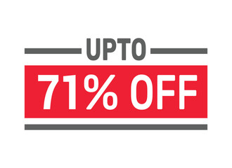 Up to 71% Off sale offer text design icon vector illustration